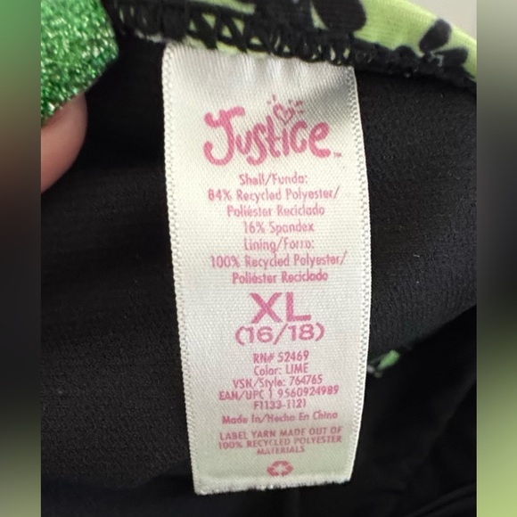 Justice Lime and Black Swimwear Set - Picture 3 of 4